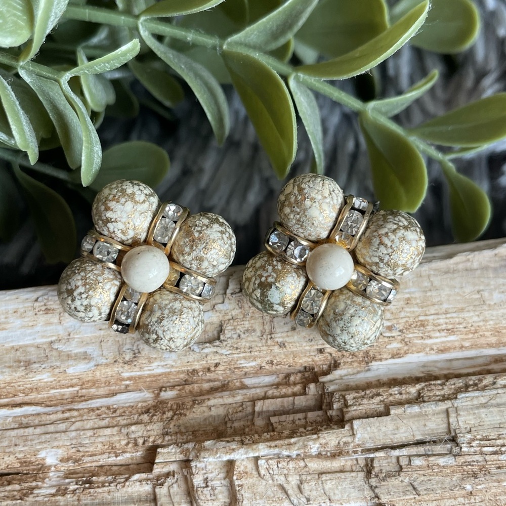 Vintage screw back costume earrings